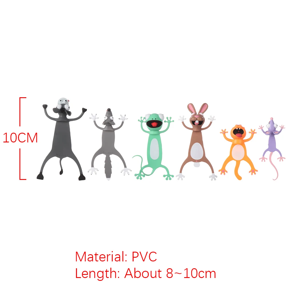 

3D Stereo Cartoon Animal Style Creative Bookmarks PVC Material Funny Student School Stationery For Children Gift Bookmarkers