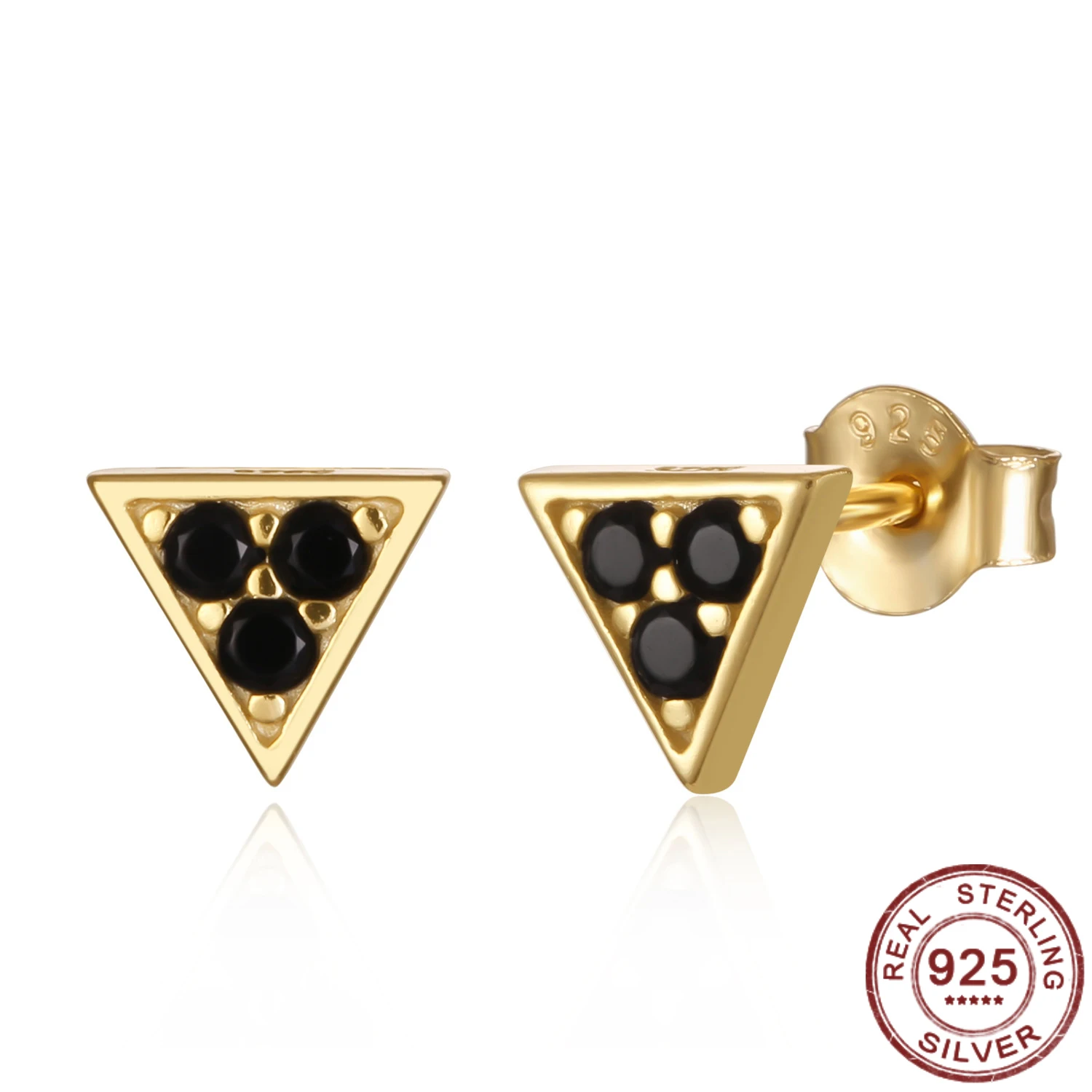 

Серьги-гвоздики женские из серебра 925 пробы с квадратными треугольниками