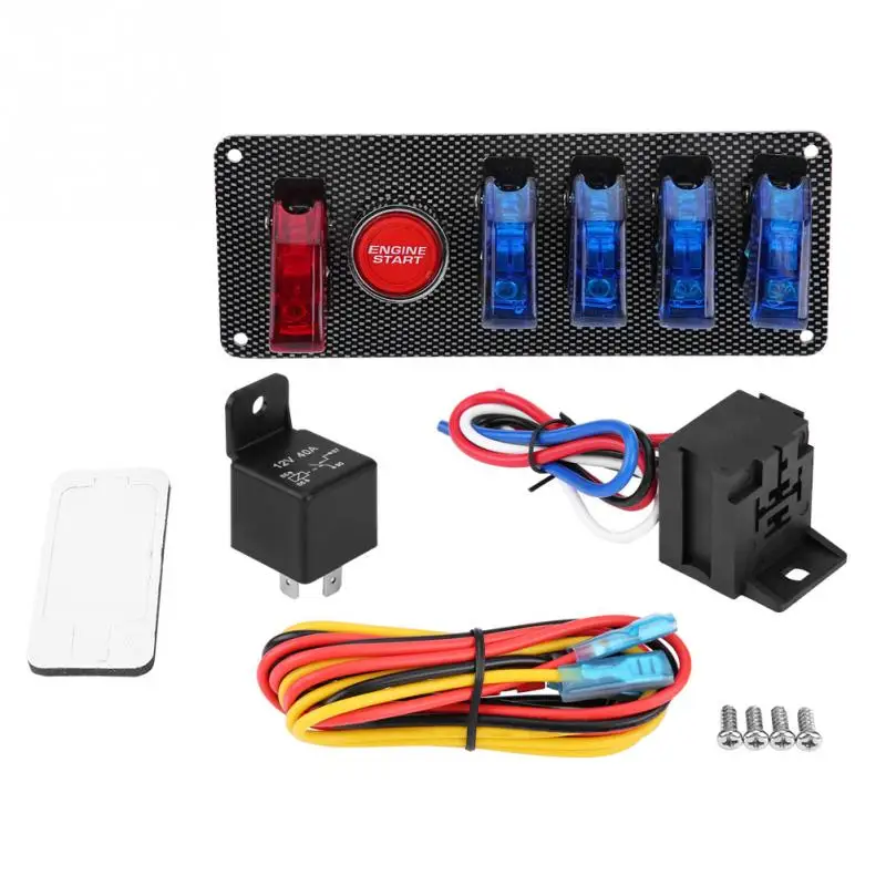 Новинка 6 в 1 панель управления гоночной машиной двигателем кнопка включения