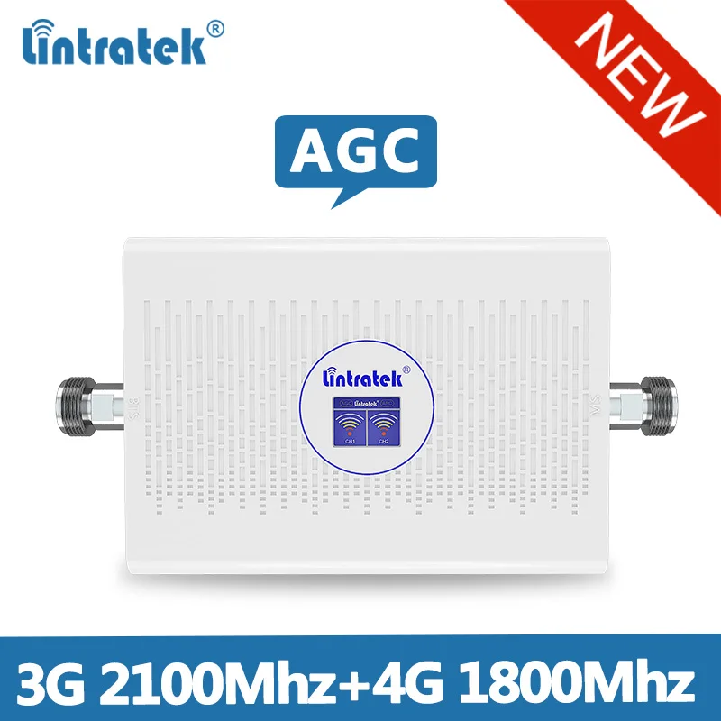 Lintretek 3G 4G ретранслятор 1800 2100 МГц усилитель сигнала GSM Ретранслятор AGC 70dB LTE