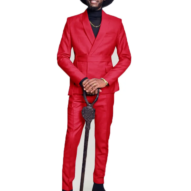 

2021 Casual Red Men Suits Double Breasted Tuxedo Groom Wedding Suits For Men Costume Homme Slim Fit Terno Masculino Party Blazer