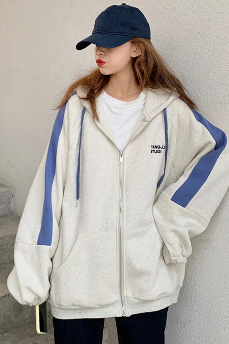 Толстовка женская оверсайз Свободный свитшот в американском стиле хип-хоп