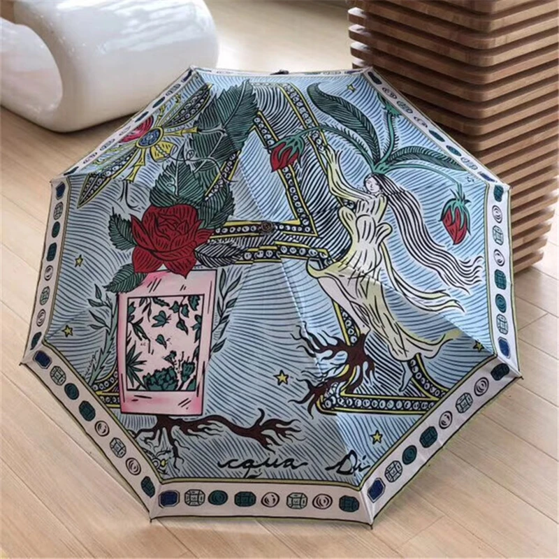 Dorleta новый дизайн модный Зонт от дождя женский 3 складной роскошный УФ-зонтик для