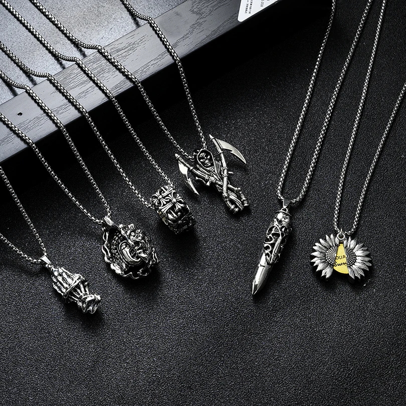 2021 из нержавеющей стали ожерелье в стиле панк Стиль ад дьявол подвесная цепь для