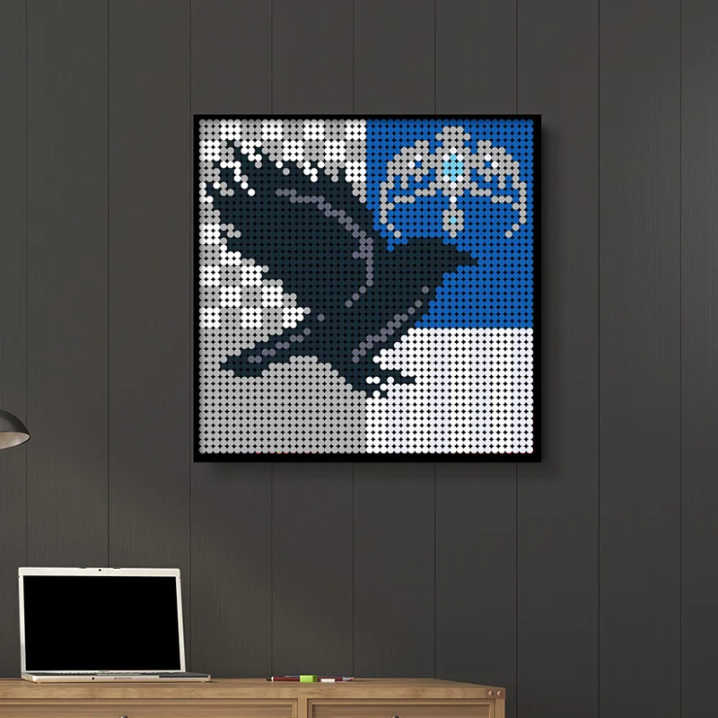 

MOC Classic Movie Sign Images Pixel Art Puzzle Bricks Mosaic Painting Faculty Eagle Building Blocks Home Decor DIY Kids Toy Gift