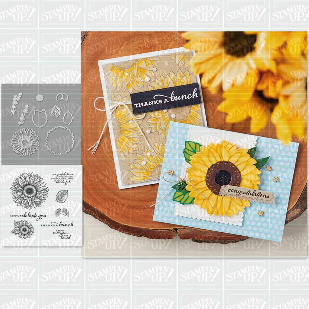 

Sunflower Metal Cutting Dies and Stamps Stencils for Card Making Decorative Embossing Suit Paper Cards Stamp DIY