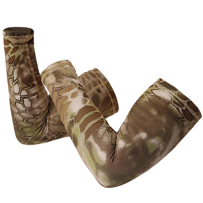 3PCs Python 3D Camouflage Print Arm Sleeves Military Uniform Accessories Sun Screen Protection Tattoo Cycling Elastic Sleeves