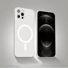 Силиконовый Магнитный чехол для iPhone 12 Pro Max 12 mini 11Pro X XR XS Max 7 8, Магнитный чехол Magsafing с беспроводным зарядным устройством