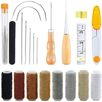 30 pcs upholstery repair kit leather craft sewing tools kit leather hand sewing needles thread and tape measure