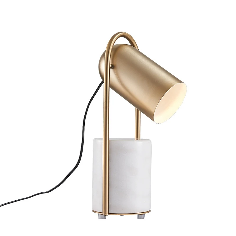 Роскошная настольная лампа с мраморной подставкой Gu10 золотого цвета хорошее