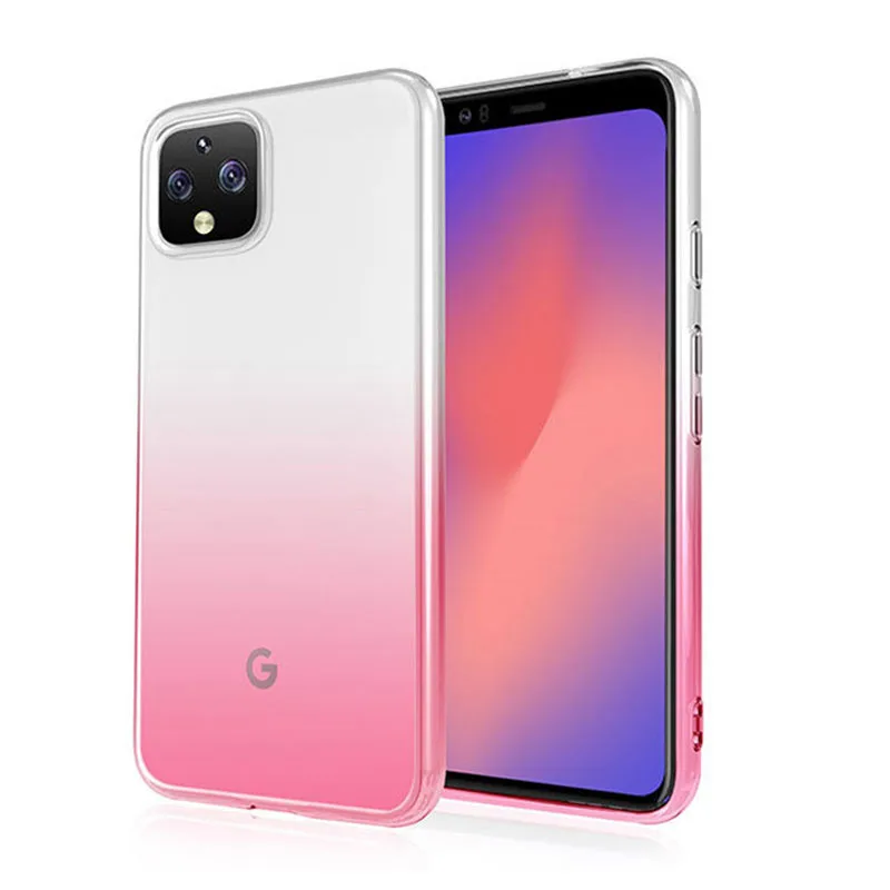 Силиконовый мягкий чехол с градиентом для Google Pixel 4 3a xl кристально прозрачный