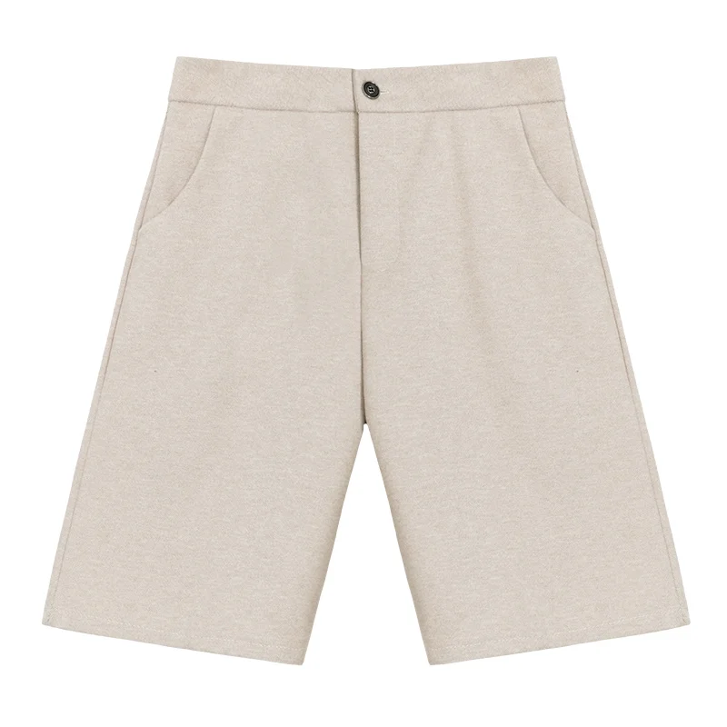 Женские шерстяные брюки с высокой талией REALEFT повседневные широкие карманами на