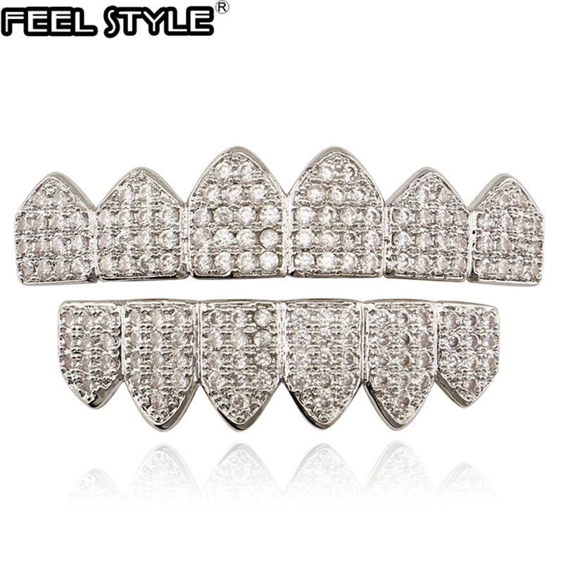 Набор сверкающих зубцов для мужчин ювелирные изделия с кубическим цирконием топ