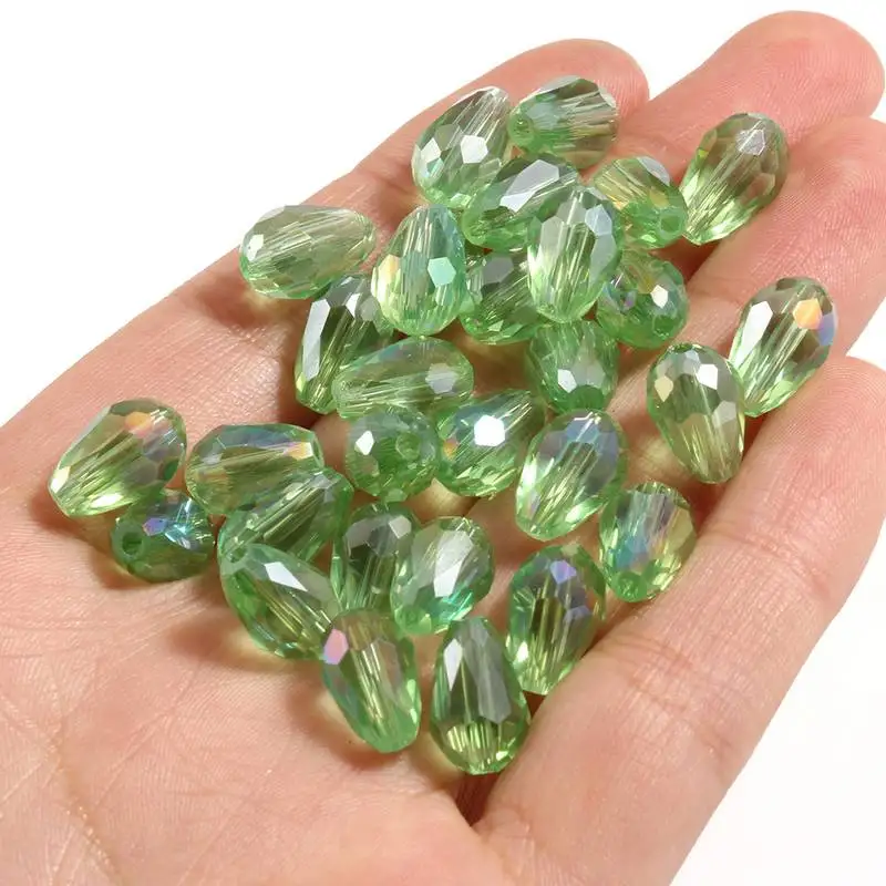 

Natural Stone Green Drop Shape Crystal Loose Beads For Jewelry Making Handmade Diy Bracelet Necklace 8*12 mm 15 Inches Wholesale
