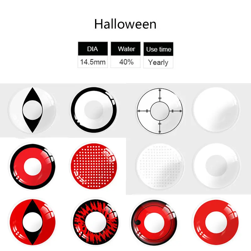 Цветные линзы ed на Хэллоуин аксессуары для косплея аниме контактные глаз ююютсу