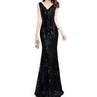 women sequined party long dresses polyester cotton slim mermaid long party dress special occasion wear formal gowns