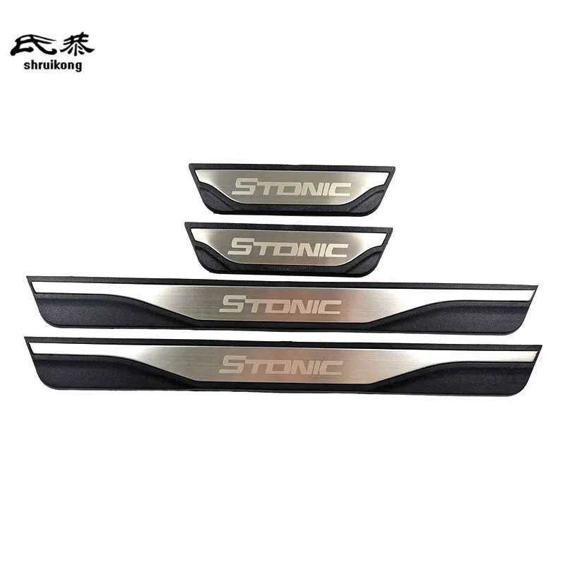 

4 шт./лот ABS Накладка на порог из нержавеющей стали для 2017-2020 KIA STONIC автомобильные аксессуары