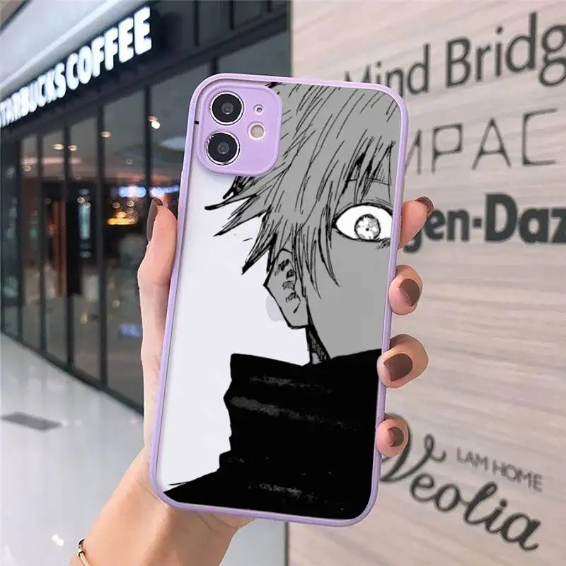 

Jujutsu Kaisen Phone Cases Matte transparent For Purple iPhone 12 Mini 11 Pro XR XS Max 7 8 Plus X Back Cover