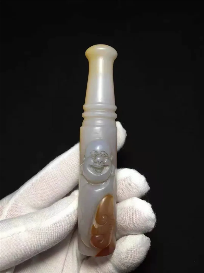 

Big Size Agate Carved Cigarette Holder Folk Collections High Quality Tibetan Style Free Shipping