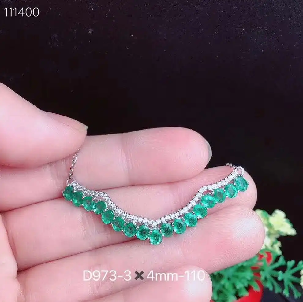 100% стихийных бедствий и реальный изумрудно-Подвеска Твердые S925 стерлингового