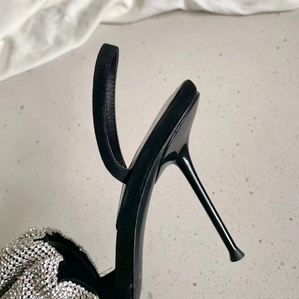 

2021 spring summer women rhinestone high heels sandals, women shinning crystal rhinstone 10cm heels party high heels shoes