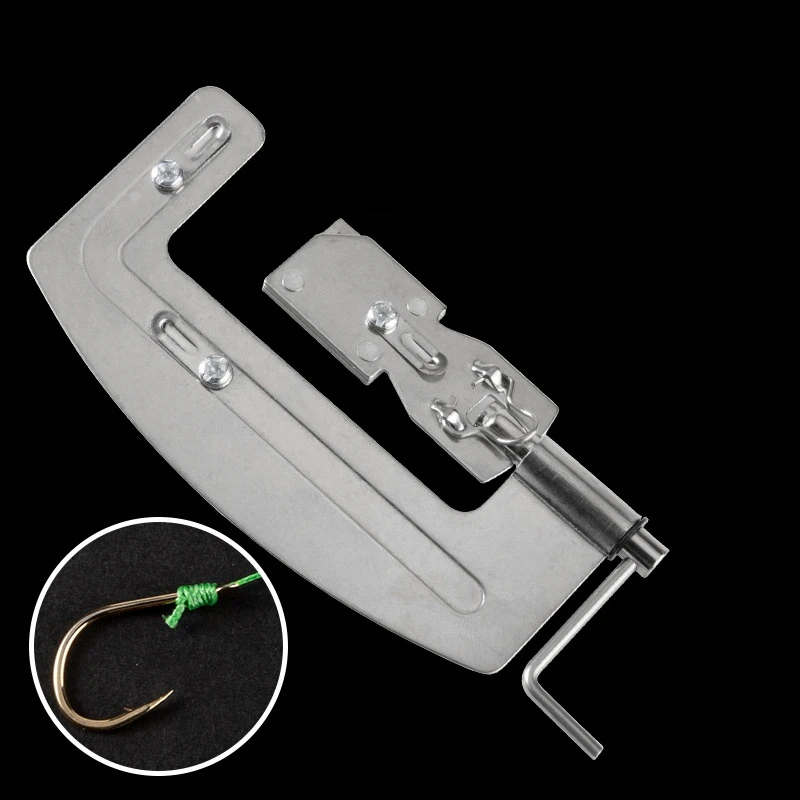 Manual Tying Fishing Hook with Line Machine Fishing Hooks and Line Tier Machine Portable Stainless Steel Fish Hook Line Knotter