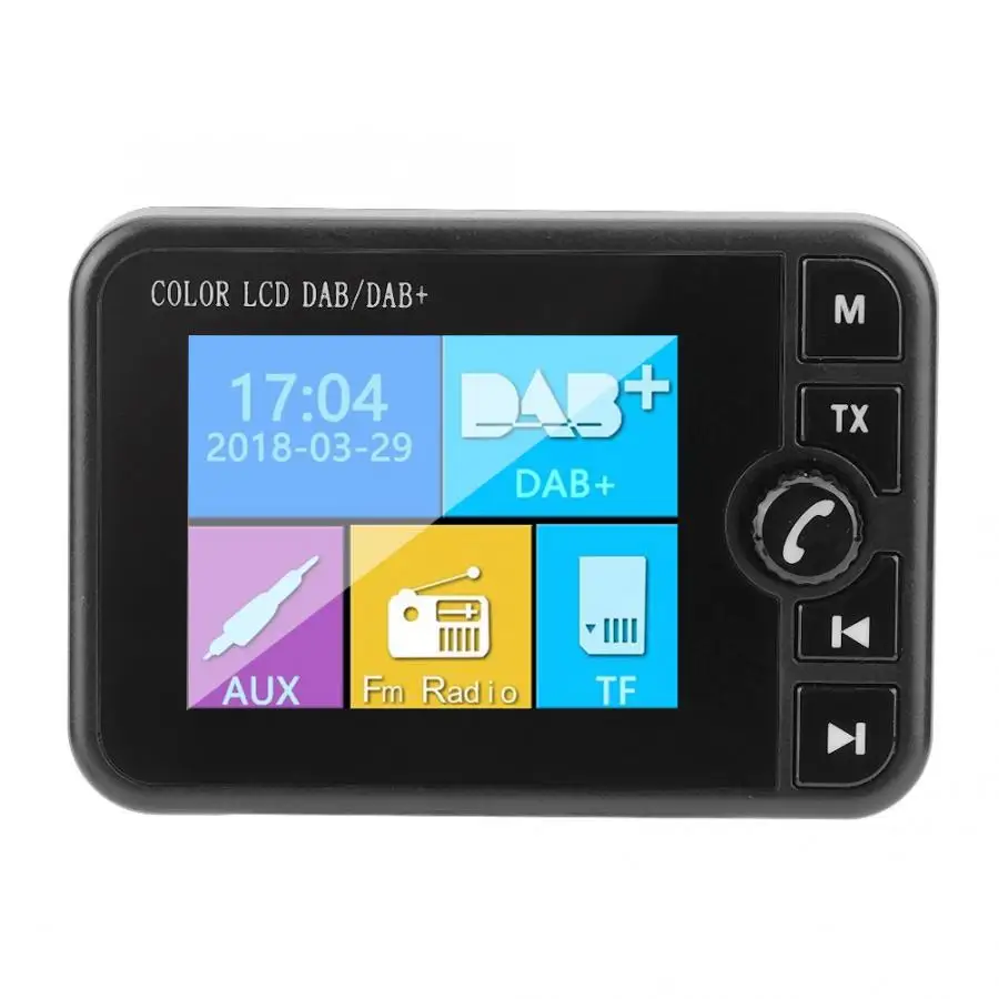Автомобильный цифровой радиоприемник 2 4 дюйма DAB Bluetooth-приемник с FM-передатчиком