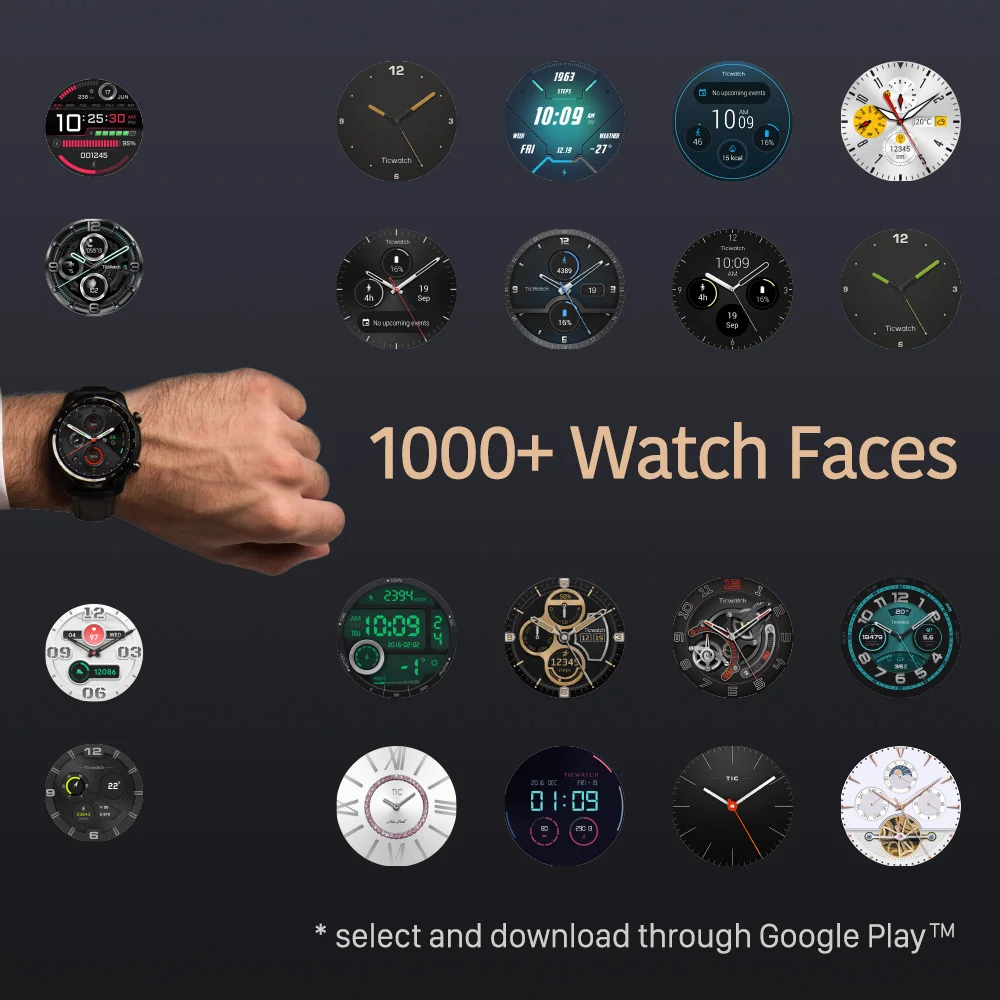 TicWatch Pro 3 GPS (отремонтированные) Смарт-часы Wear OS с двухслойным дисплеем Snapdragon 4100