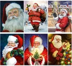 DIY Санта Клаус 5D алмазов картина Полный Круглыйквадратные Стразы мозаика со стразами идеально сочетаются с нарядным Вышивка крестом Wall Art дома подарок на Рождество