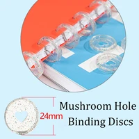 100pcs 24mm mushroom hole binding discs notebook rings binder plastic heart binding rings binder diy scrapbook office supplies
