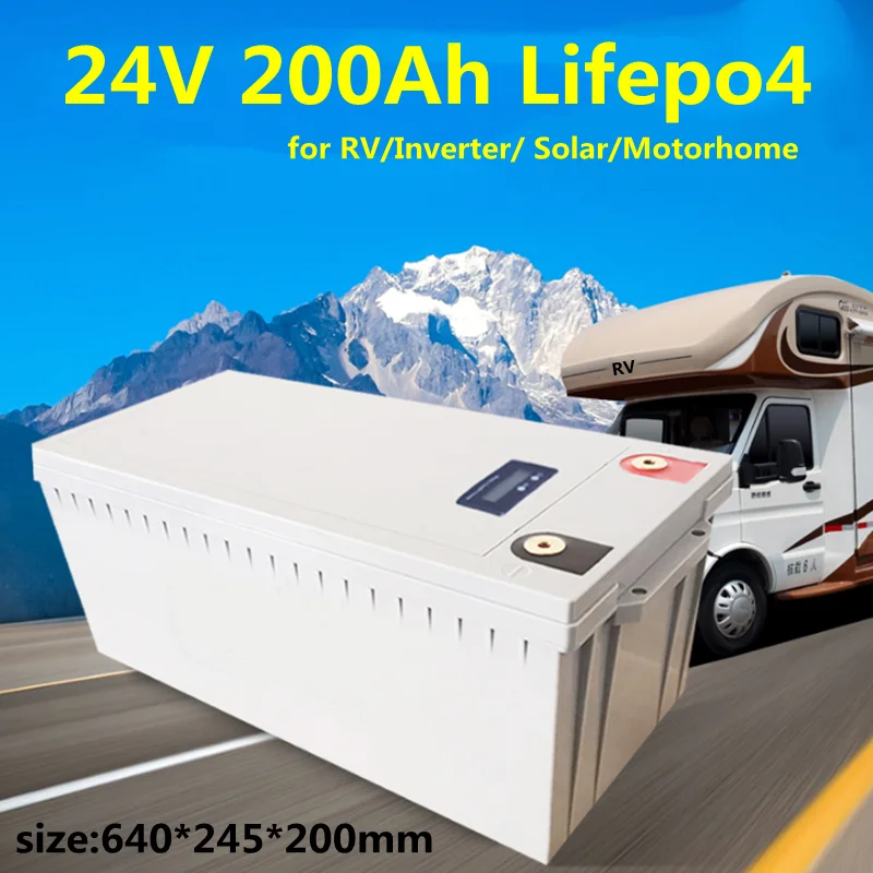 

3PCS 24V 200Ah Lifepo4 Battery Pack with 100A BMS for Inverter Solar RV EV AGV Golf cart Backup Power + 20A Charger