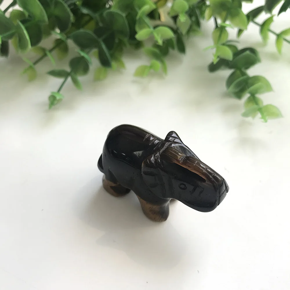 Высокое качество 2 дюйма тигровый глаз симпатичная в форме слона камень ручной