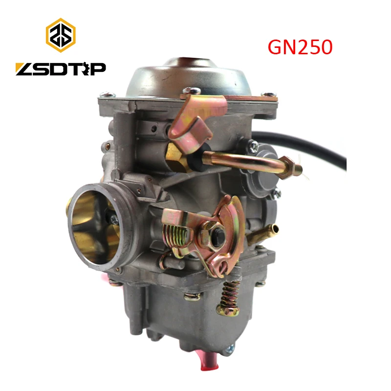 

ZSDTRP Motorcycle 34mm Auto Choke Carburetor with Rubber Black Adapter PD34 Carb For Suzuki GN250 GN 250 250QY Racing