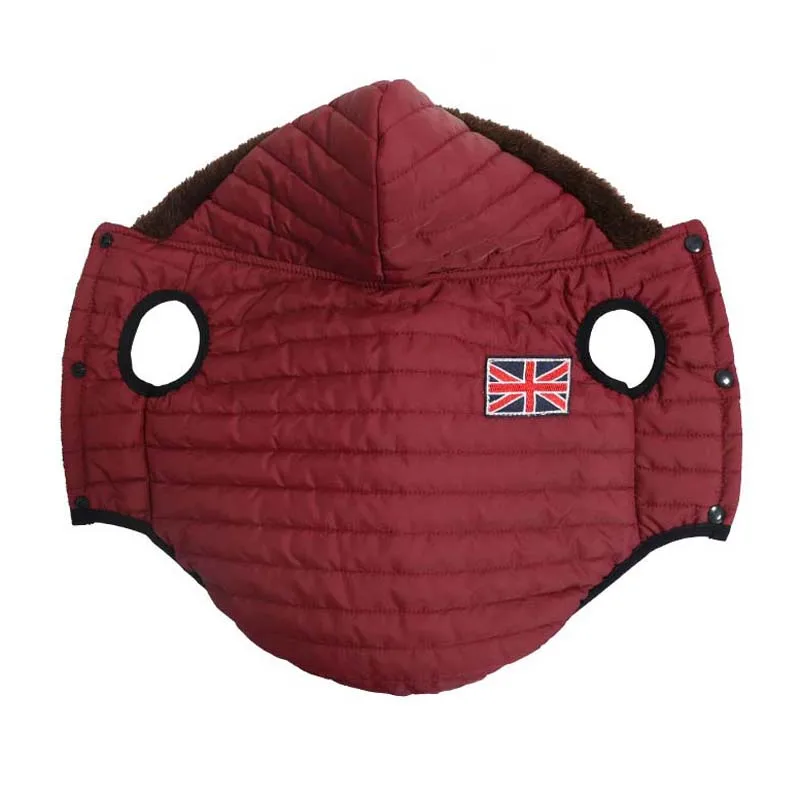

XS-XXL Winter Dog Coat Fleece Lining Hooded Jacket Chihuahua Puppy Outfit Pug French Bulldog Dog Clothes For Small Medium Dogs