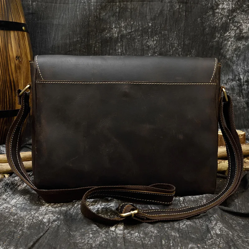 Мужская кожаная сумка на плечо Luufan Crazy Horse портфель из натуральной воловьей кожи