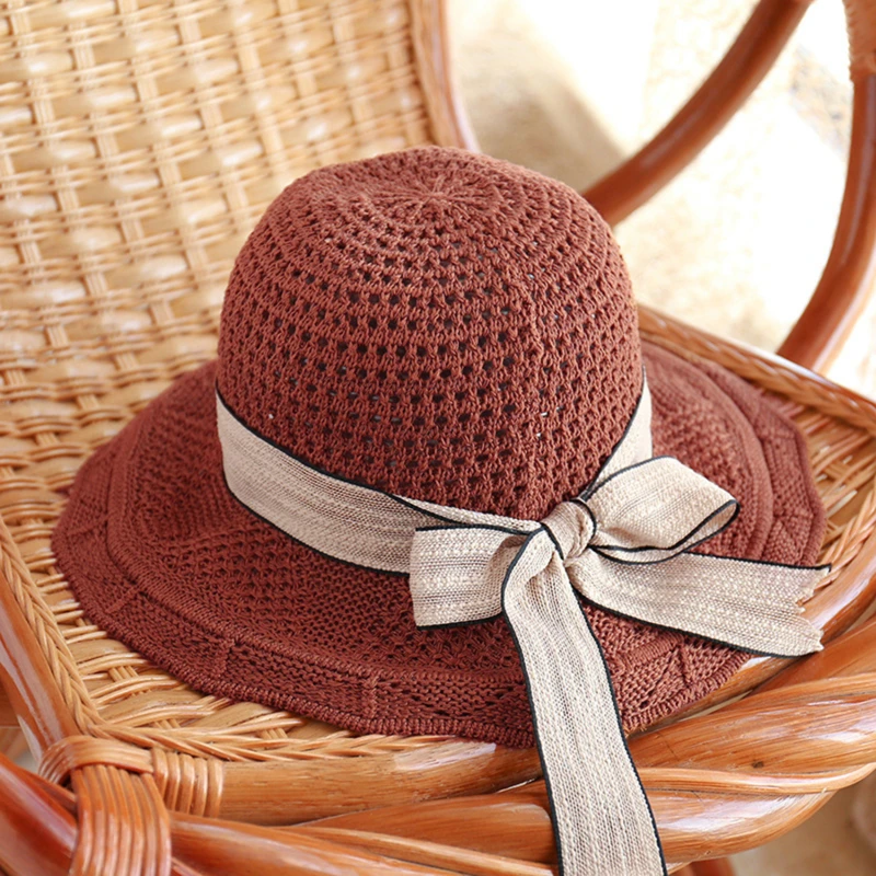 

Foldable Wide Brim Floppy Girls Crochet Knit Hat Sun Hat Beach Women Summer Hat UV Protect Travel Cap Lady Cap Female
