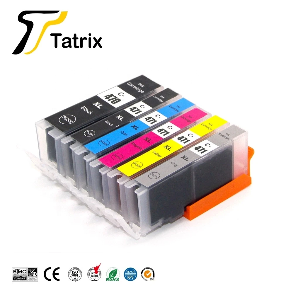 Tatrix для Canon 470 471 PGI470XL CLI 471XL PGI470 чернильный картридж PIXMA MG7740 TS8040/TS9040|Чернильные