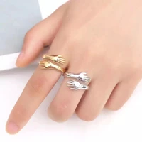 european and american hot new hip hop love hug ring retro simple open adjustable fashion ring party jewelry gifts