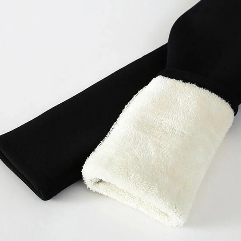 Women Fleece 1PC Wool High Quality Leggings Winter Velvet Hot Sale Warm Pants Black Skinny Trousers Lambskin Cashmere Thick