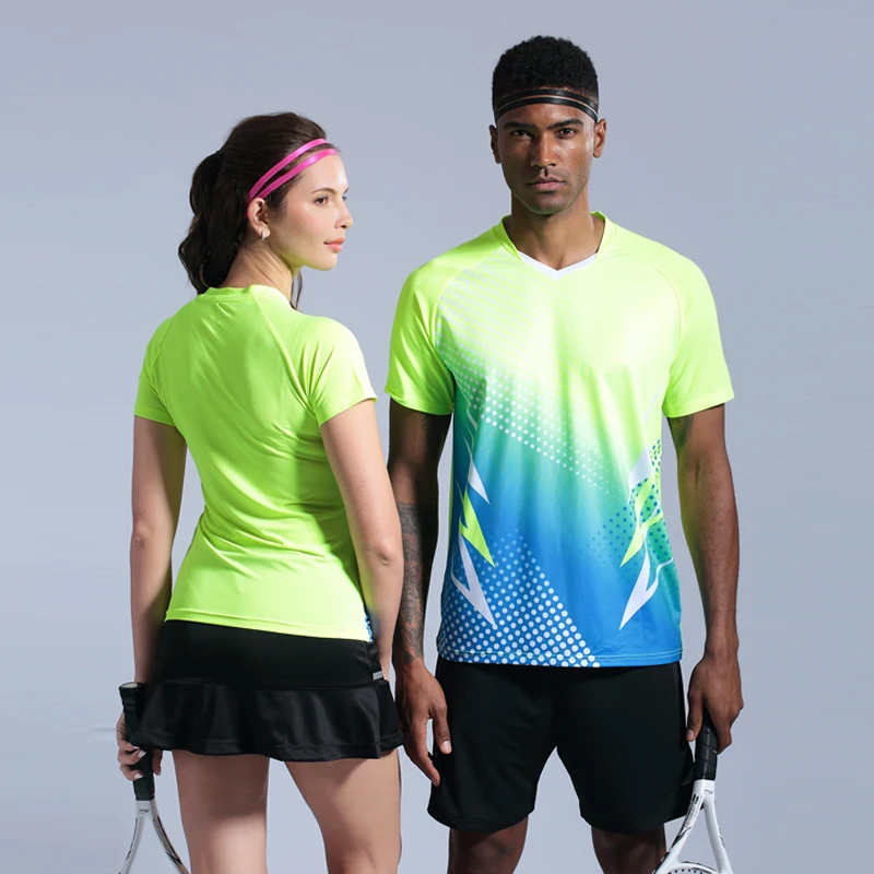 Новые спортивные рубашки для бадминтона мужские/женские теннисные футболки