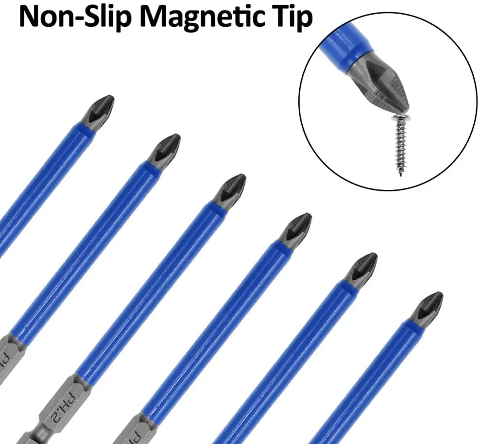 

10Pcs 90mm PH2 Cross bit drill Head Screwdriver Bits Hand Tools Anti Slip Electric Hex Shank Magnetic Screwdriver Drill Bit