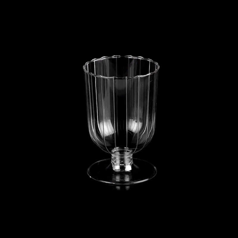 

50pcs High quality thicken plastic PS pudding ice cream jelly yogurt glass transparent wine beer dessert party cups 240ml