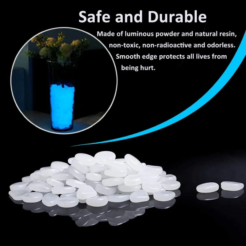 

50/100pcs Glow in the Dark Garden Pebbles Glow Stones Rocks for Walkways Garden Path Patio Lawn Garden Yard Decor Luminous Stone