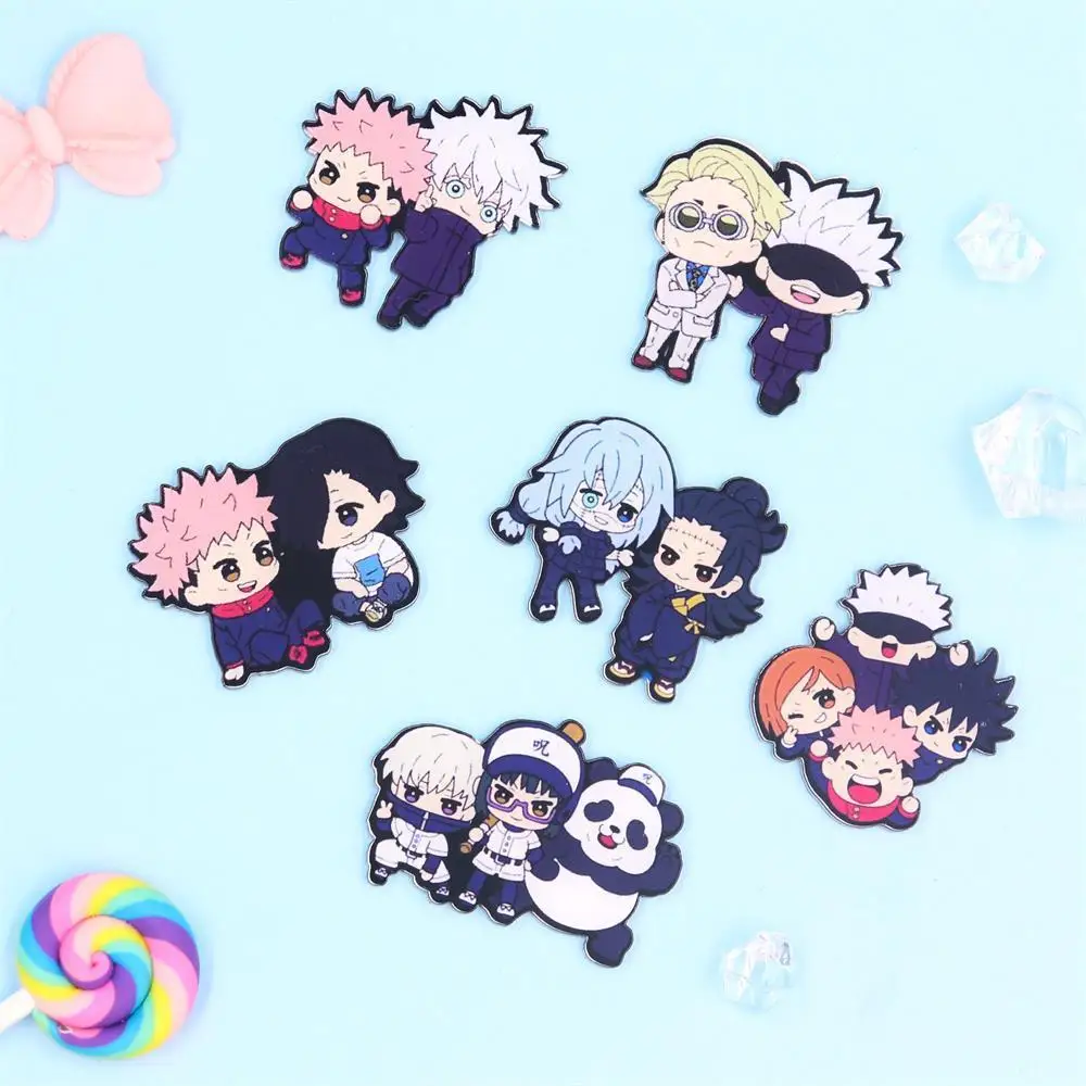 

2021 новая брошь с японскими анимационными элементами Gojo Satoru Yuji Itadori Cute Q акриловая брошь для женщин брошь в стиле аниме ювелирные изделия