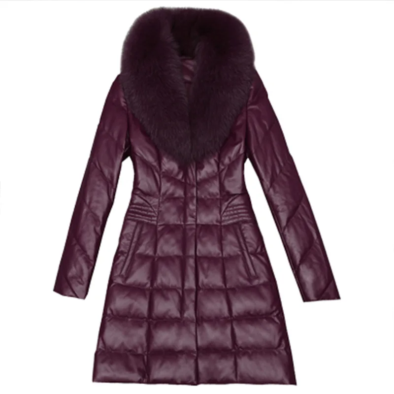 Зимняя женская куртка из натуральной овечьей кожи пальто с воротником