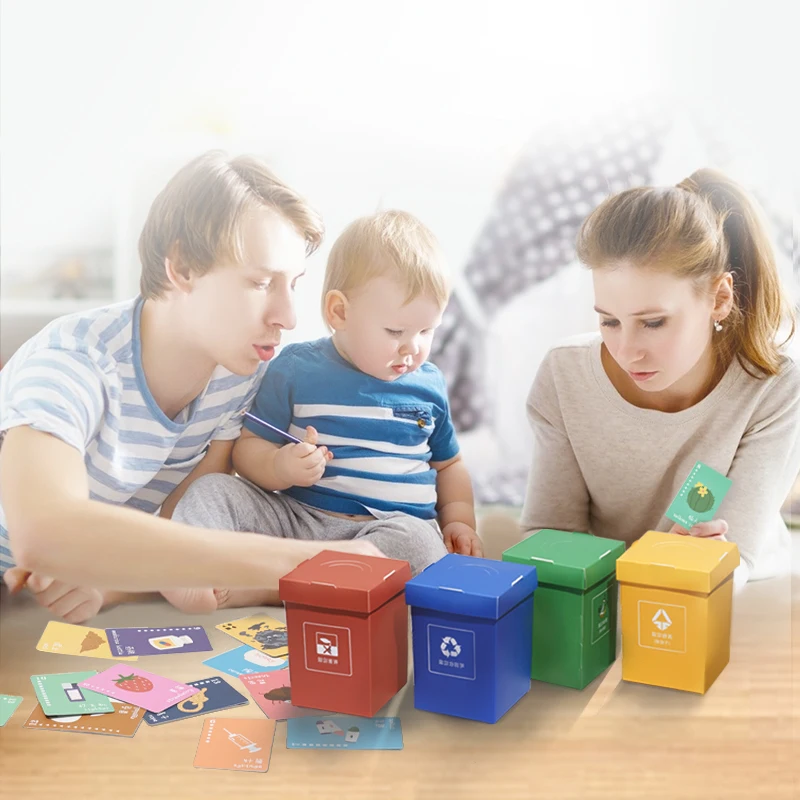 

BabyGo Children Early Educational Toys Baby Learning Card Garbage Sorting Game Props Kids Flash Cards Interactive Toy