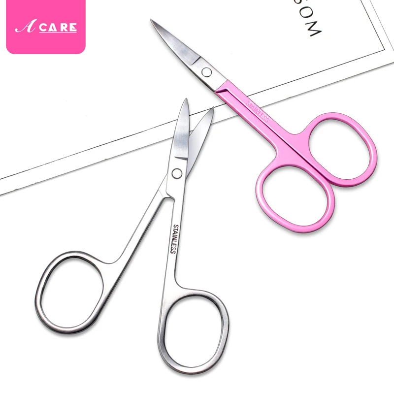 Ножницы ACARE Профессиональные с изогнутой головкой для бровей из нержавеющей