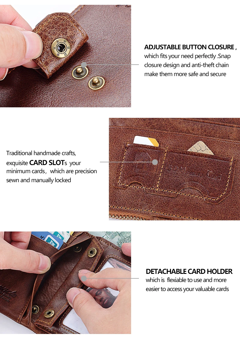 Модный мужской кошелек Rfid из натуральной кожи, мужские кошельки с двойной молнией, дизайнерский Кошелек для монет, ID держатель для карт, тонкий мягкий кошелек