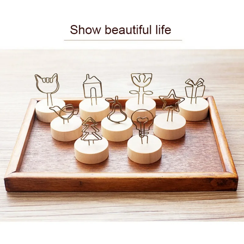 Креативный деревянный зажим для карты памяти карта фотографий Настольная бумага