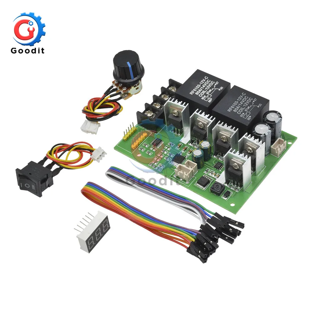 DC10-55V PWM DC контроллер скорости двигателя Цифровой дисплей 0~ Регулируемый модуль привода вход Макс 60A 12 В 24 в 36 в 48 в мотор скорости
